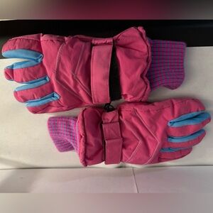 Pink and Blue Winter Gloves